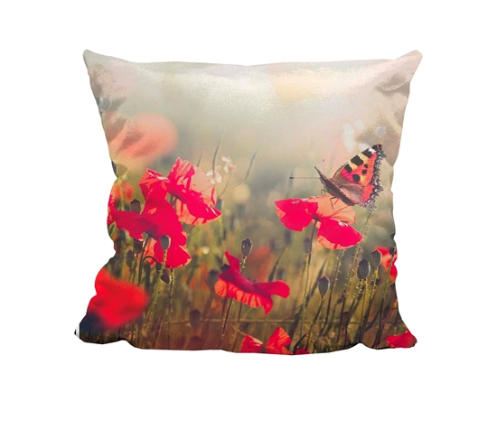 Picture of Red Poppy Meadow - Cuddle Cushion