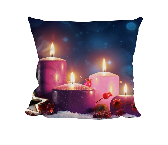 Picture of Christmas Candle - Dark - Cuddle Cushion